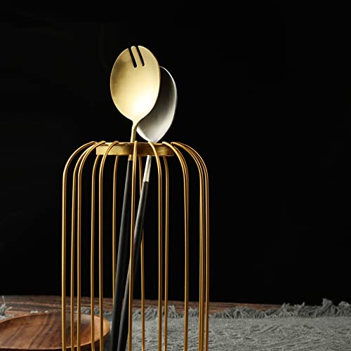 Salad Servers (Black/Gold)