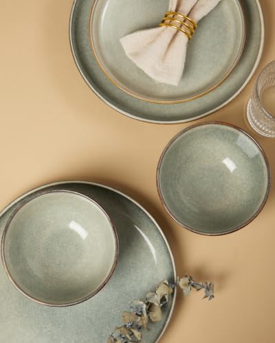 Ceramic Dinnerware Sets for 4 (Green Wheat / Set (12pcs))