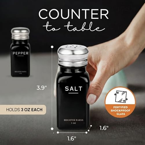 Black Salt and Pepper Shakers Set by Brighter Barns (Black)