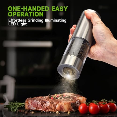 Electric Automatic Salt and Pepper Grinder Set of 2