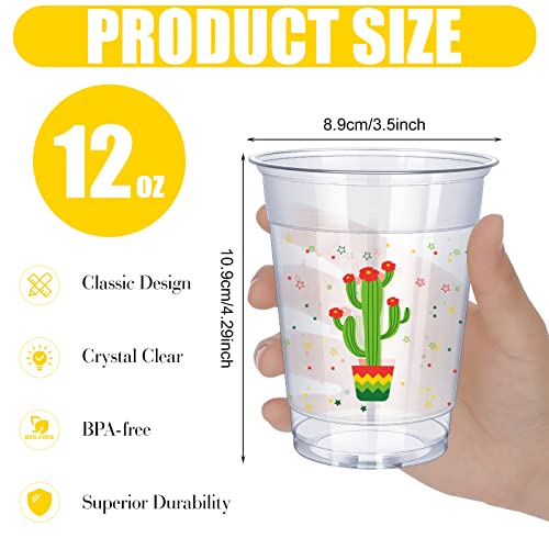 50 Pcs 12oz Fiesta Cup Mexican Disposable Plastic Margarita Glasses