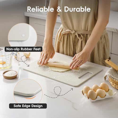 Wood Fiber Cutting Board Set of 2 (Oatmeal White)