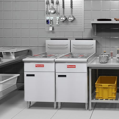 Commercial Gas Floor Fryer with 2 Baskets (Natural Gas 80 lb)