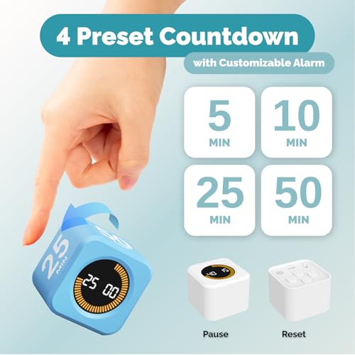 Pomodoro Cube Timer Productivity Visual Timer (Blue)