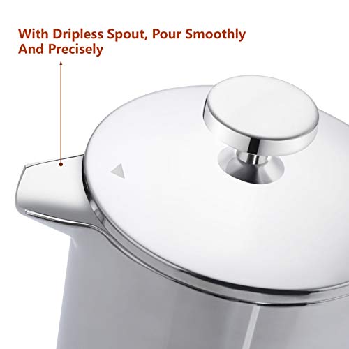 French Press Coffee Maker (Stainless Steel / 12 fl oz (350 ml))
