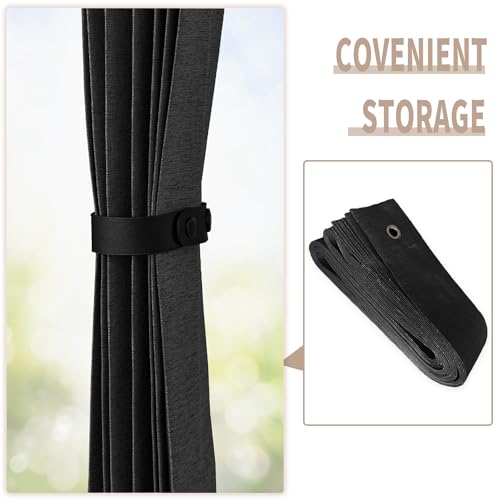 Doorway Curtains Privacy (Black / 52"W x 78"L (Pack of 1))