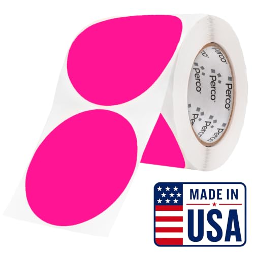 Neon Pink Round Circle Dot Sticker 4 (Neon Pink / 4 Inch)