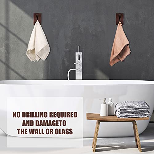 4 Pcs Self Adhesive Kitchen Towel Hook Holder (Brown)