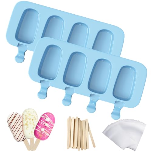 2 Pack Silicone Popsicles Molds (Blue)