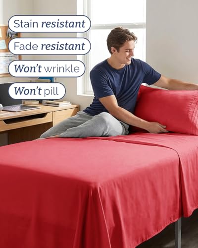Twin XL 3 Piece Sheet Set (27 - Red / Twin XL)