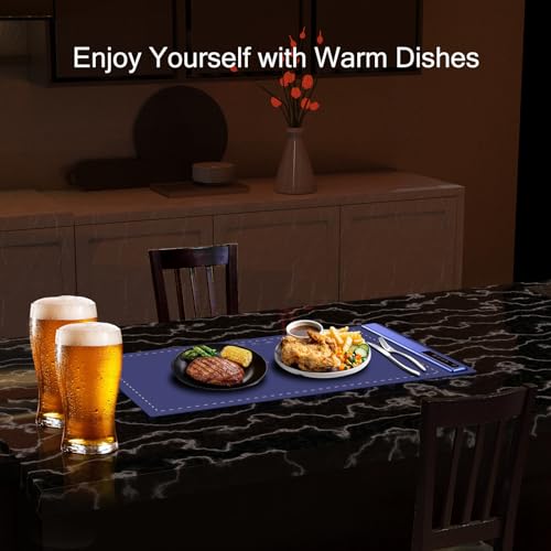 Foldable Silicone Electric Warming Tray (Blue-2pack)