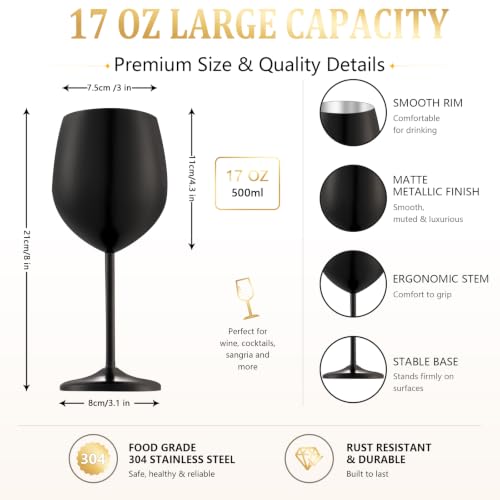 Unbreakable Stainless Steel Wine Glasses Set of 2 (2 Count)