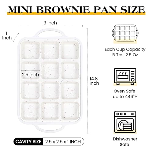 Mini Individual Square Brownie Pan with Dividers (2 Count)