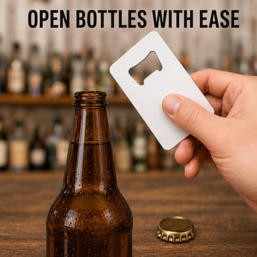 60 Pack Credit Card Bottle Opener (White / Card Size)