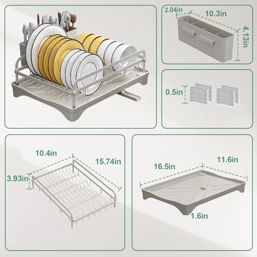 Dish Drying Rack (1 Tier - Grey)