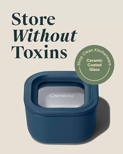 2 Piece Glass Food Storage Container Set (Navy / 1.75 Cup Food Storage (2x))