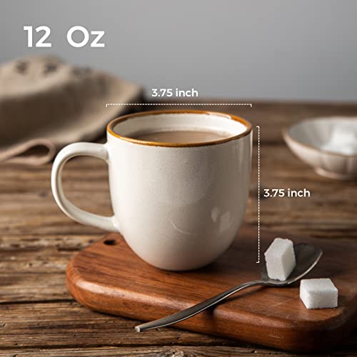 12oz Coffee Mugs (Set of 6 / Pearl White)