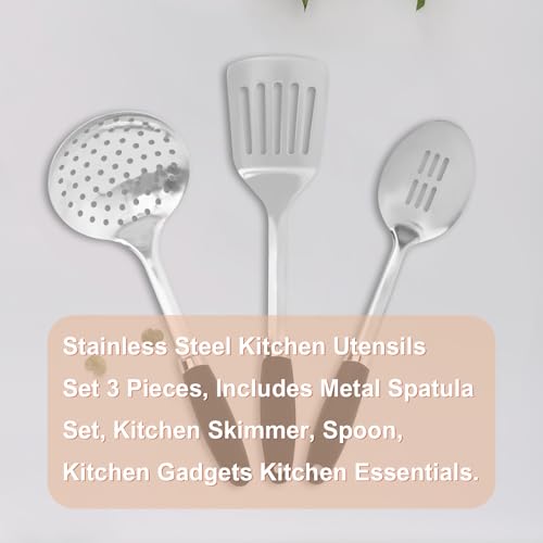 3 Piece Stainless Steel Utensil Set (B-Silver Cooking Utensils)