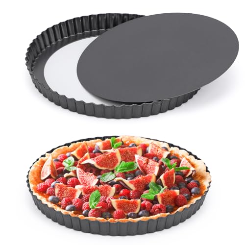 Tart Pan 9 Inch (Black-Round-2 pack / 9 Inch)