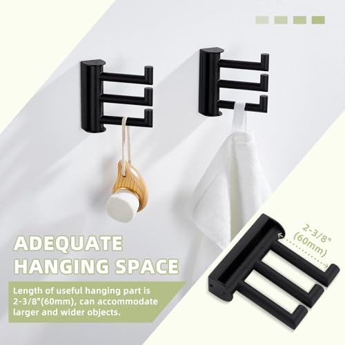 Bathroom Towel Hook Matte Black (2 Pack / Matte Black)