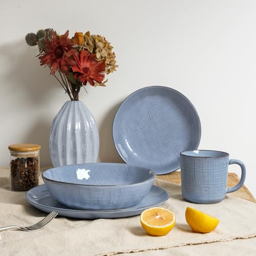 Moonlight 8.5 Inch Pasta Bowls Set of 4 (Blue / Moonlight)