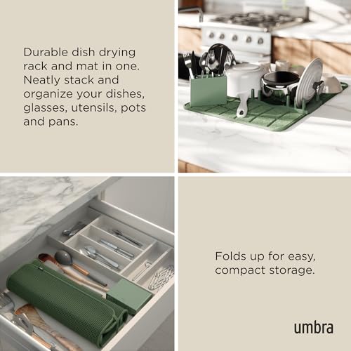 Udry Dish Drying Rack with Microfiber Mat (24" x 17" / Spruce)
