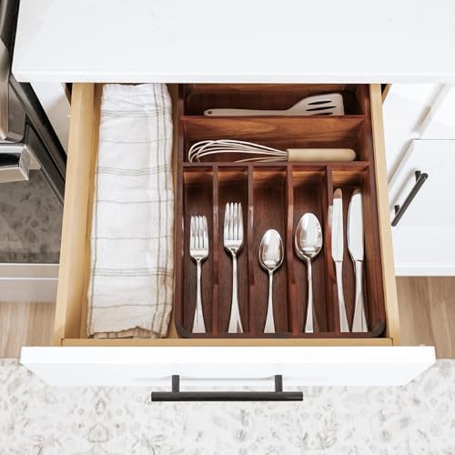 Silverware & Utensil Organizer (Natural Acacia)