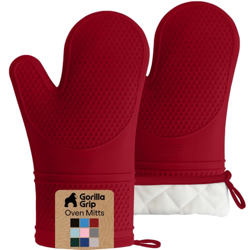 Silicone Oven Mitts (Red / 12.5" Oven Mitts)