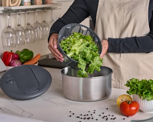 Swift Dry Stainless Steel Salad Spinner (New Stainless Steel Swift Dry / Small)