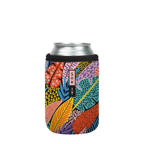CanSok Sleeve for Beer & Soda Insulated Neoprene Cover (Feathered Foliage / 12oz Can Sleeve)