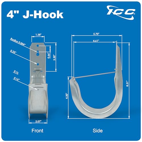4 Inch Wall Mount J (25 Count)