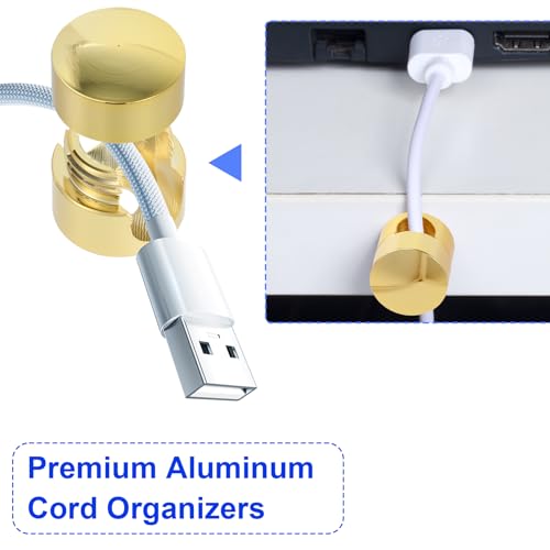 10 Sets Charger Holders for Cords (10 Sets / Gold)