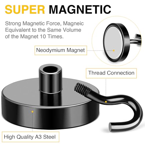 Magnetic Hooks (Black / 1.42in)