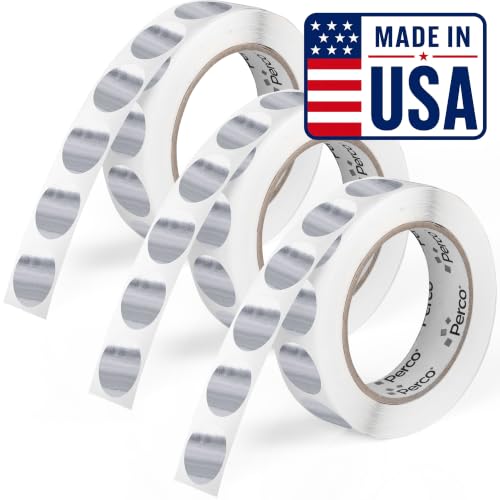 Metallic Silver Perforated Round Circle Dot Sticker 1 (Metallic Silver / 1 Inch)