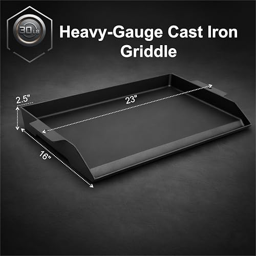 23 x 16 Inch Cast Iron Griddle for Gas Grills and Stove Tops (23" x 16" x 2.6")
