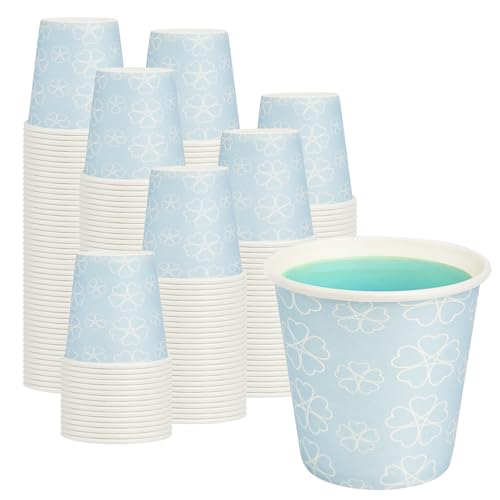 100 Pack 3 oz Bathroom Paper Cups for Mouthwash (Mist blue / 3 oz)