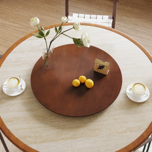 23.6" Wooden Lazy Susan for Table Top (Deep Walnut / 60CM)