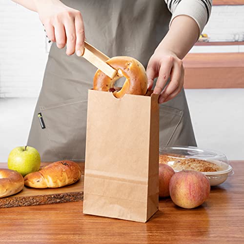 Bag Tek 4 LB Disposable Lunch Bags 100 Sturdy Take Out Bags (4 lb / Kraft)