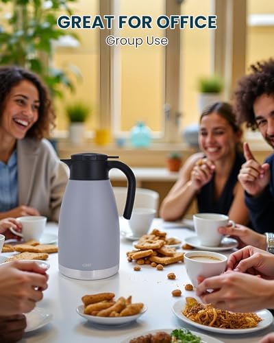 74oz Large Thermal Coffee Carafe with Infuser (Gray / 74.4 Ounces)