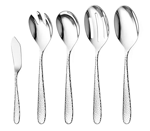 Hammered Serving Utensil Set (10-Piece Serving Set)