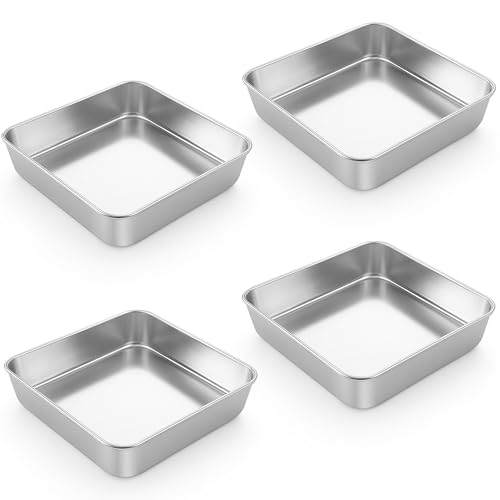 8 Inch Square Baking Cake Pan Set of 4 (8'' x 8'')