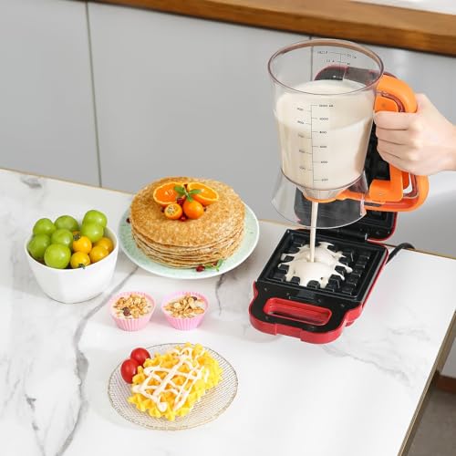 Pancake Batter Dispenser 5 Cup with Sturdy Handle (Orange)