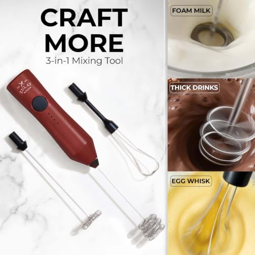 Rechargeable Milk Frother Handheld (Zulay Dynamic Black & Red / Rechargeable Z1 Motor Max)
