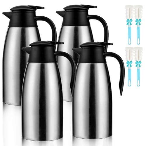 6 sets 70 oz Thermal Coffee Carafe for keeping hot (Silver / 6× 70 Ounces)