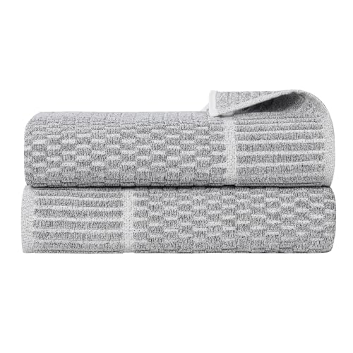 Juno Viscose Cotton Blend Medium Weight Bath Sheets (2 Piece Bath Sheet Set / Charcoal)
