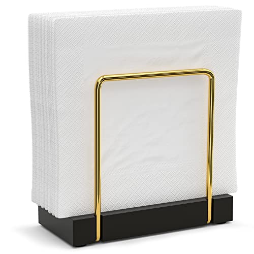 Napkin Holder for Table (Gold/Black / 5.78 x 2.51 x 5.04 inches)