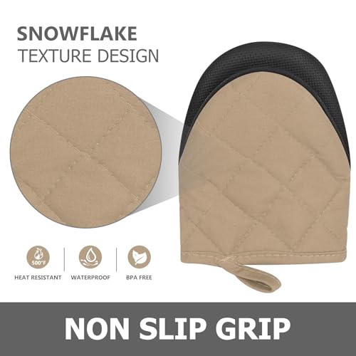 1 Pair Short Oven Mitts (Coffee)