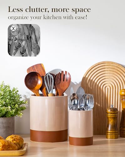 Utensil Holder (Khaki Pink / 7.3"+5.5" (Set of 2))