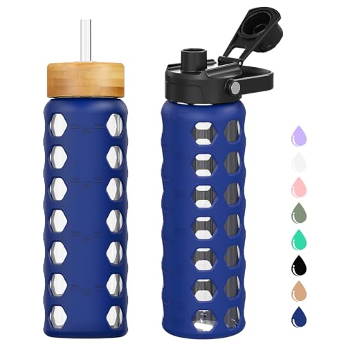 Glass Water Bottle (Bule / 24 Ounces)
