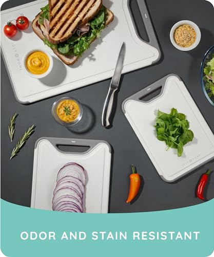 Cutting Boards for Kitchen (Gray / Set of 3 (16"x10", 13"x8", 10"x7"))